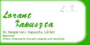 lorant kapuszta business card