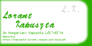 lorant kapuszta business card